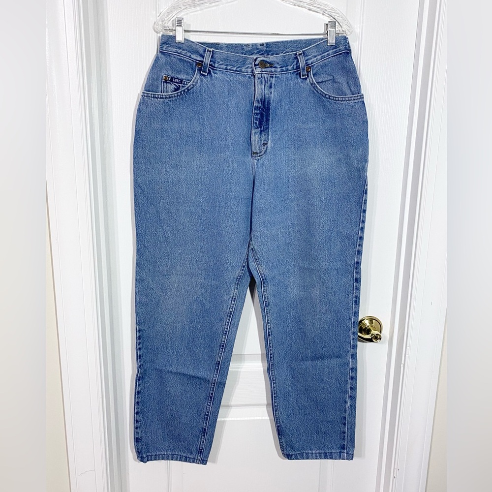 90s Lee High Waist Tapered Mom Jeans MADE IN USA Vintage Size 16